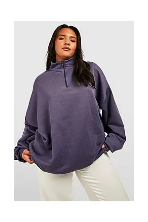 Boohoo Plus Oversized Half Zip Sweater