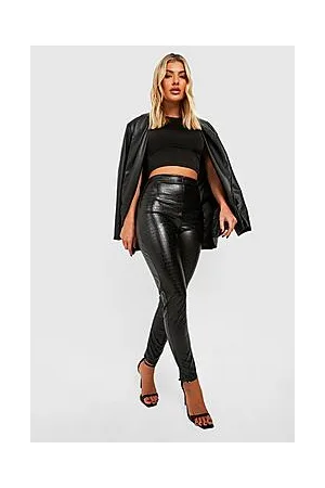 Boohoo Faux Leather Croc Leggings