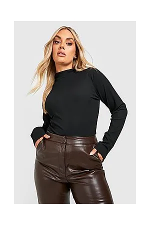 Boohoo Plus Rib High Neck Bodysuit