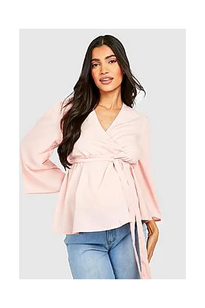 Boohoo Maternity Angel Sleeve Wrap Blouse