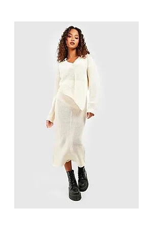 Boohoo Asymmetric Crochet Maxi Knitted Co-ord