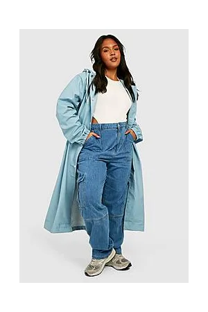 Boohoo Plus Longline Coated Mac
