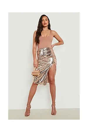 Boohoo Tall Side Split Sequin Skirt