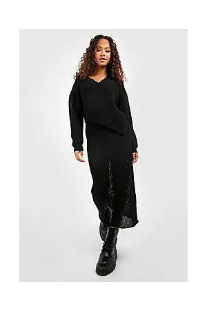 Boohoo Asymmetric Crochet Maxi Knitted Co-ord