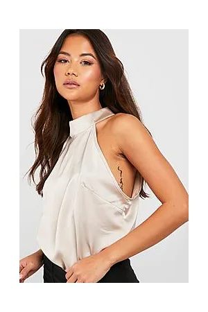Boohoo High Neck Satin Bodysuit