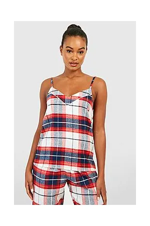 Boohoo Tall Mix And Match Flannel Check Pj Cami Top