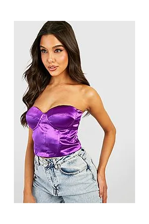 Boohoo Satin Strapless Corset Top