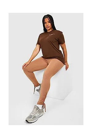 Boohoo Plus Jersey High Waist Ruched Detail Legging