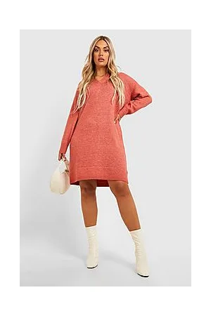 Boohoo Plus Soft Knit Collared Jumper Dress