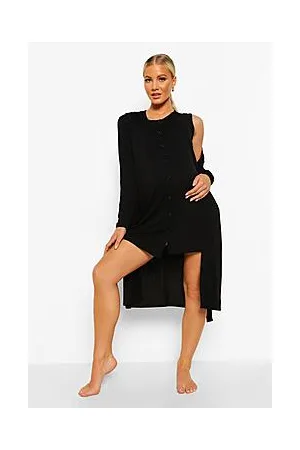 Boohoo Maternity Button Front Nightie And Robe
