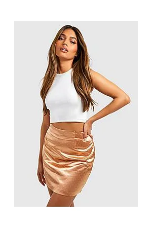 Boohoo Diamante Satin Micro Mini Skirt
