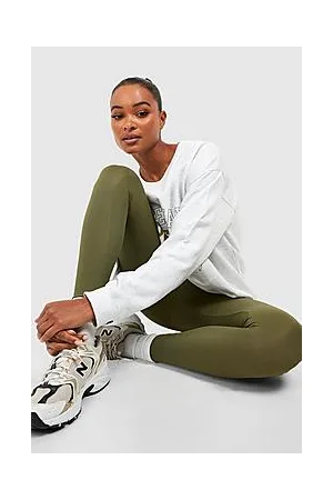 Boohoo Tall Ribbed Mid Rise Basic Leggings