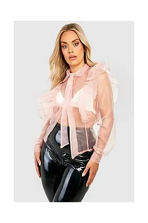 Boohoo Plus Organza Pussybow Blouse