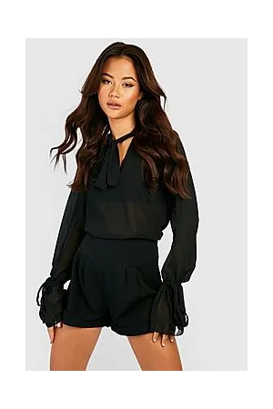 Boohoo Pussybow Tie Sleeve Blouse