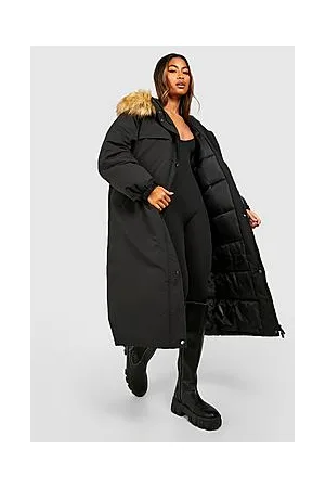 Boohoo Faux Fur Trim Oversized Parka