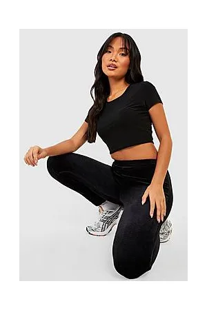 Boohoo Petite Velvet Rib Legging