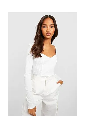 Boohoo Soft Rib Knit Sweetheart Neckline Corset Top