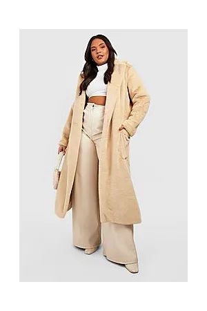 Boohoo Plus Faux Fur Longline Coat