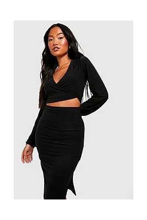 Boohoo Petite Slinky Midi Skirt Co-ord