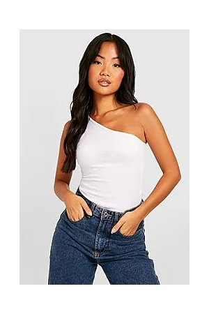 Boohoo Petite Basic Rib One Shoulder Bodysuit