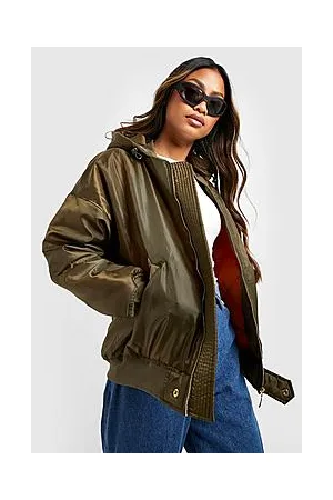 Boohoo Hooded Oversized Bomber Jacket