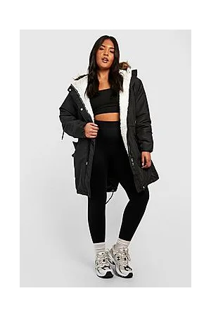 Boohoo Plus Faux Fur Lined Parka