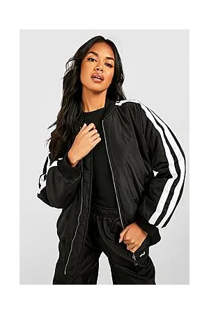 Boohoo Stripe Detail Oversized Bomber Jacket