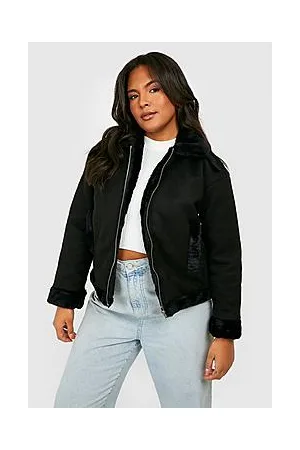 Boohoo Plus Faux Suede Aviator