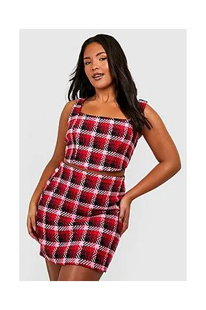 Boohoo Plus Boucle High Waisted Mini Skirt