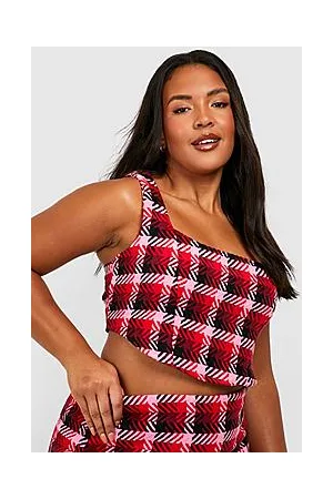 Boohoo Plus Boucle Square Neck Corset Top