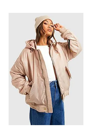 Boohoo Hooded Oversized Bomber Jacket