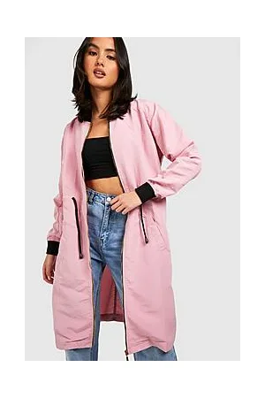Boohoo Longline Synch Waist Bomber Jacket