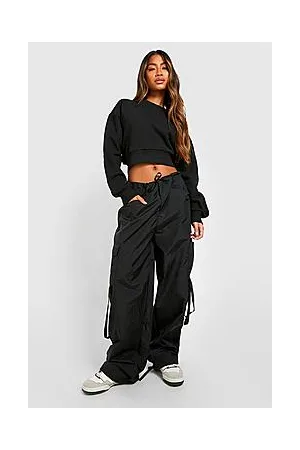 Boohoo Belted Cargo Parachute Pants