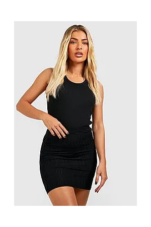 Boohoo Textured Ripple Rib Micro Mini Skirt