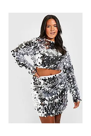 Boohoo Plus Disco Sequin Skirt Co-Ord
