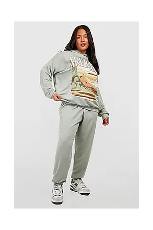 Boohoo Plus Arizona Printed Hooded Tracksuit