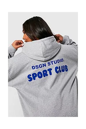 Boohoo Plus Sport Club Back Print Hoodie
