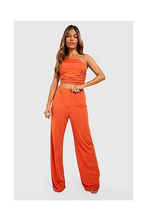 Boohoo Textured Slinky Wide Leg Trousers