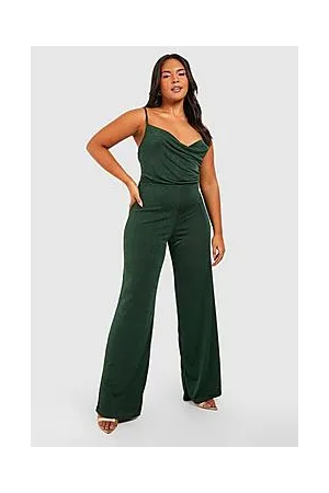 Boohoo Plus Acetate Slinky Cowl Neck Jumpsuit