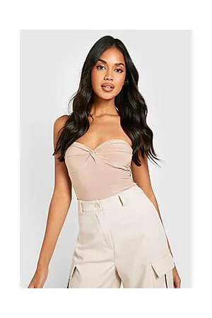 Boohoo Bandeau Boobtube Slinky Twist Knot Bodysuit