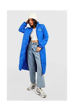 Boohoo Petite Sporty Embroidered Maxi Puffer Coat