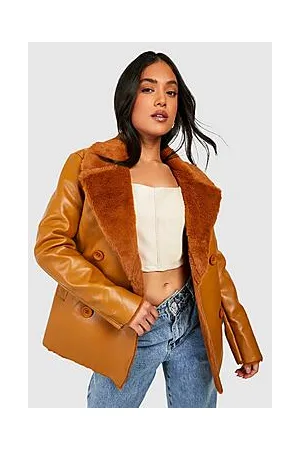 Boohoo Petite Double Breasted Aviator Jacket