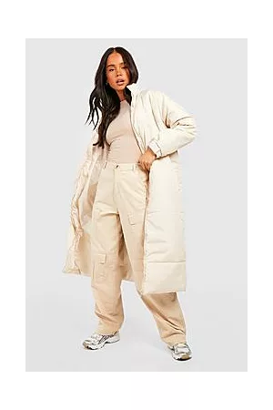 Boohoo Petite Sporty Embroidered Maxi Puffer Coat