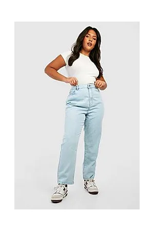 Boohoo Plus High Rise Acid Wash Classic Mom Jean