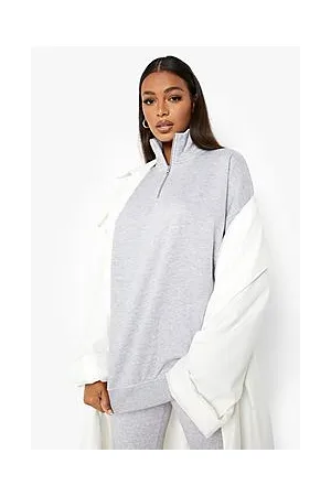 Boohoo Recycled Oversized Half Zip Sweatshirt