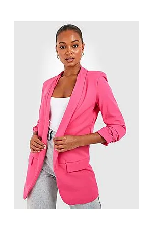Boohoo Tall Ruched Sleeve Blazer