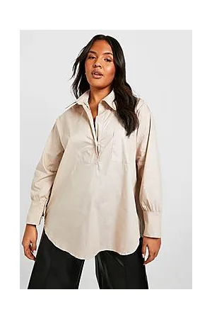 Boohoo Plus Poplin Oversized Tunic Shirt