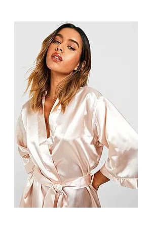 Boohoo Tie Waist Kimono Robe