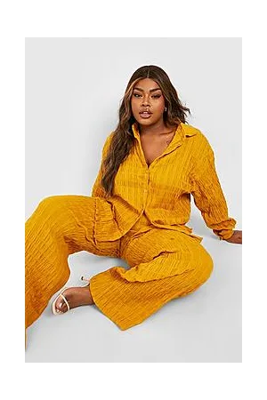 Boohoo Plus Crinkle Shirt & Trousers Co-ord