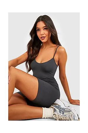 Boohoo Basic Seamless Rib Strappy Short Unitard